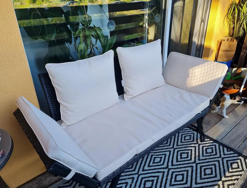 Rattan sofa set folding garden - rattan,