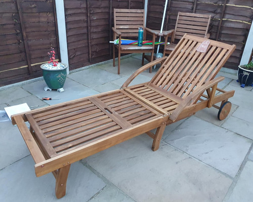 Wooden sun lounger - lounger, solid